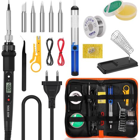 Kit de fer à souder LCD 100 W avec 5 pointes à souder, température réglable (1/5)
