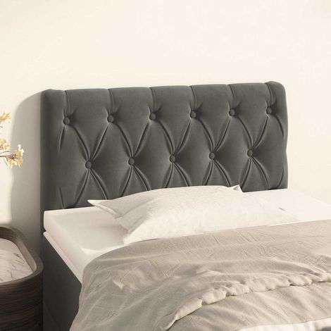 vidaXL Cabecero de terciopelo gris oscuro 80x7x78/88 cm (1/5)
