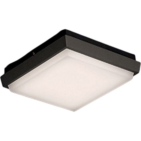 Alu Lampada da Parete e Soffitto in Alluminio Presso-fuso Grigio Scuro 10W LED IP54 3000K 1249 Lumen, Design Moderno Quadrato 17.5x17.5x4.5 cm (1/2)