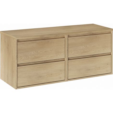 Waschtischunterschrank 120cm Edmé mit 4 Schubladen, Holzoptik (1/5)