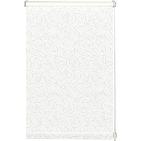 GARDINIA EASYFIX Tenda a rullo con fantasia, Fissaggio a incastro o con adesivo, Tenda da giorno, Opaca, Incl. materiale di montaggio, Natura, Bianco, 60 x 150 cm (LxH) (1/5)