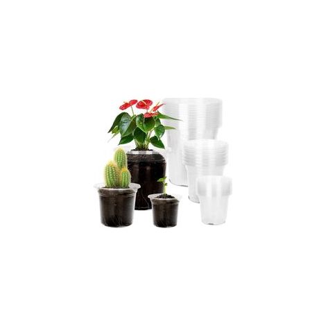 Pots de Fleurs en Plastique, Pot pour Semis, 10/12.7/16.5 cm, 36 Pcs Godet de Culture Rempotage, Godet Repiquage Plantation Transparent, pour Semis, Orchidées, Graines- Tailles Mixtes