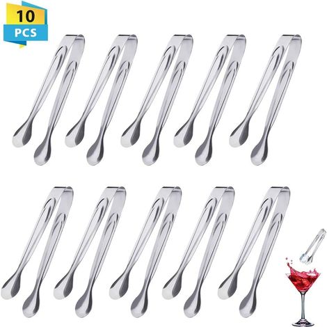 10 Stück Edelstahl Zuckerzange Set, Süßigkeiten Eiswürfel Zangen Hochzeitsfeier Buffet Picknick Bar Süßigkeiten Salat Spaghetti Zangen (1/5)