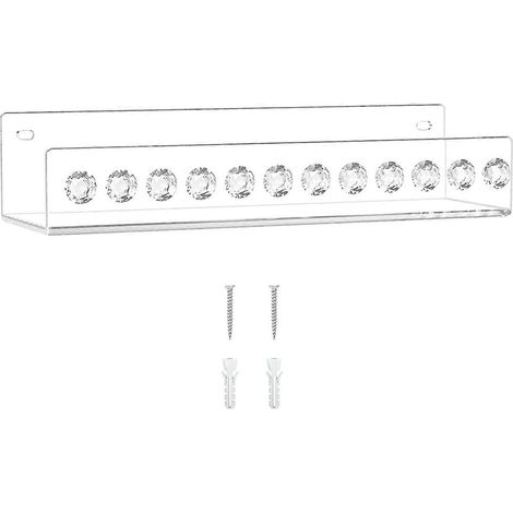 Wandmontierter Schmuckorganizer mit 12 Acrylhaken zur Aufbewahrung und Präsentation von Halsketten, Armbändern, Ohrringen, Ringen und Sonnenbrillen