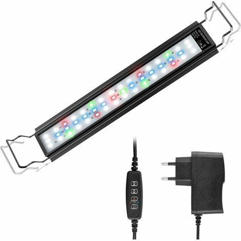 Éclairage LED pour aquarium, 45 LED, étanche IP66, 3 modes d'éclairage, intensité réglable, minuterie, support extensible, alliage d'aluminium (1/4)