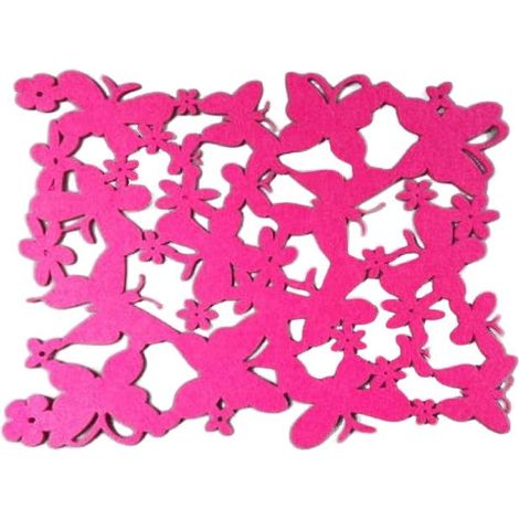 Tovagliolo rettangolare in feltro, rosa fucsia