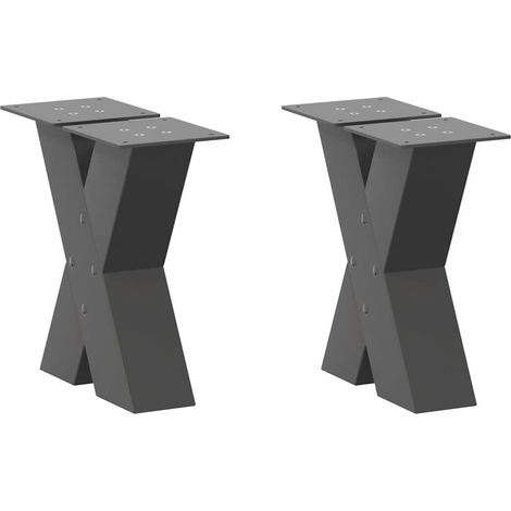 Coffee Table Legs X-Shaped 2 pcs Anthracite 30x(30-31) cm Steel vidaXL