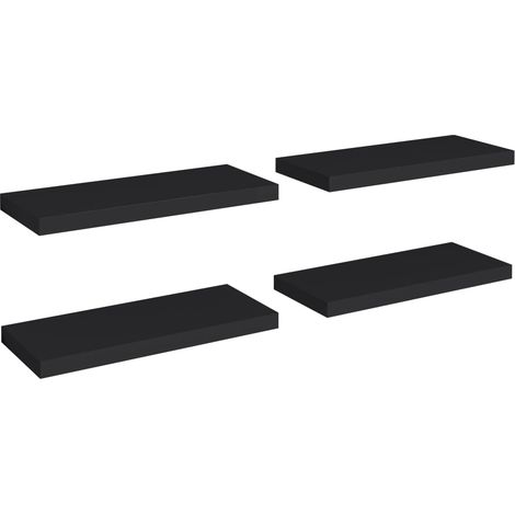 vidaXL Scaffali a Parete 4 pz Neri 60x23,5x3,8 cm in MDF
