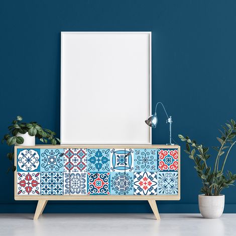 Stickers muraux - Sticker Mural Carrelage adhésif Cuisine Salle de Bain - 24 STICKERS CARRELAGES MEUBLE BAEZA - 24stickers10x10cm (1/5)