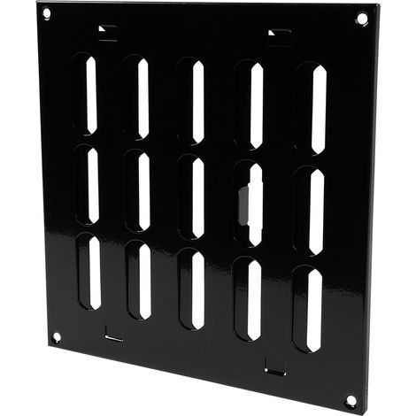 Grille d'aération noire réglable 8 po x 8 po (dimensions extérieures) - Aération intérieure et extérieure - Compatible avec le chauffage, la climatisation et la ventilation - Maison, garage, remise-Aq (1/5)