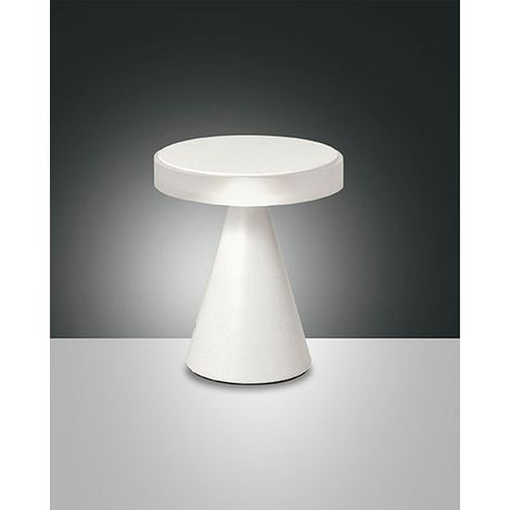 Lampe De Table Led Fabas, Lumière Neutre 8 W 750 Lm 3000 K, Structure En Métal Et Méthacrylate Avec Commande Tactile, Couleur Blanche - Fabas Luce