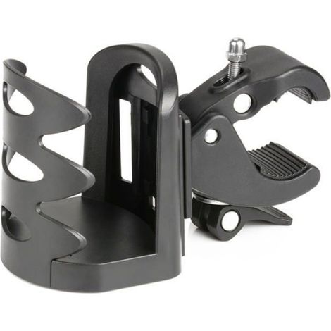 Porte-Gobelet - Rotation 360° - Universel Pour Déambulateur Fauteuil Roulant Poussette Vélo - Diamètre 5,5 À 7 Cm - Noir - 1 Pièce (1/5)