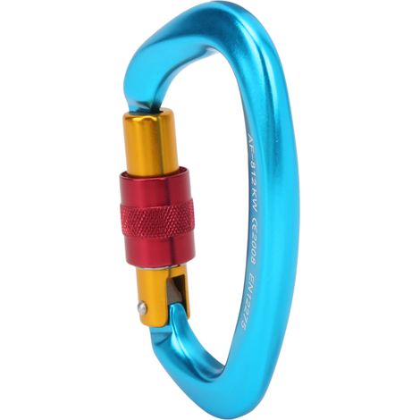 Mousqueton d'escalade robuste antiglisse, clip léger et durable pour camping et escalade (Bleu)