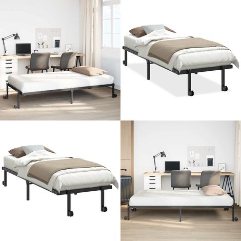 vidaXL Cadre de lit sans matelas pliable noir 80x200 cm acier (1/5)