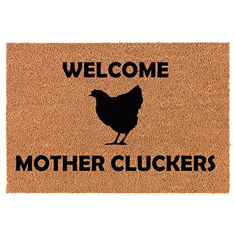 Tapis De Sol - Tapis D'Entrée Antidérapant En Polyester - Motif Poulet De Noël - Pour Porte D'Entrée Extérieure Ou Porche - 1 Pièce (1/5)