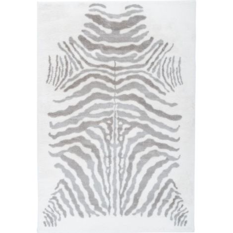 Tapis Imprimé Animal "Rabbit" Gris & Blanc 120 x 160 cm (1/4)