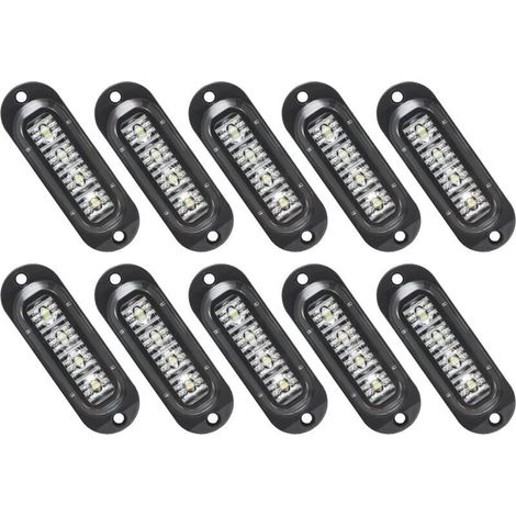 Lntyq 10X LED Feux de Marquage Latéral 12 / 24V Feux De Gabarit LED Remorque Lampe Latérale Avertissement Lumière pour Camion RV Caravan (Blanc) (1/5)