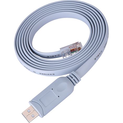 Konsolenkabel, flaches USB-RJ45-Steckerkabel, weit verbreitet für Cisco-Router und -Switches. (1/5)