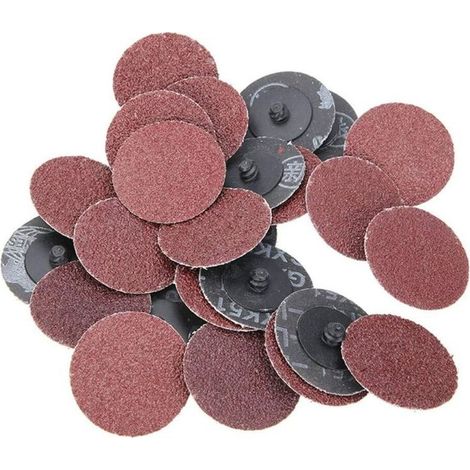 25-Pack 2" Quick Change Sanding Discs, Sanding Discs for Rotary Tools and Surface Sanding (80 Grit) (1/3)