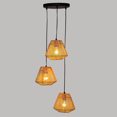 Atmosphera – Suspension luminaire en corde de papier torsadée – D 25 cm x H 95 cm – Design ethnique chic pour éclairage d'ambiance – Compatible E27