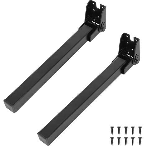 Lot de 2/4 pieds de table pliables courts et carrés - 300 mm - Pieds de canapé à tube carré - Pliable à 90 ° - Ferrures de meubles matérielles - Convient pour table, canapé, hauteur de lit (2) (1/4)