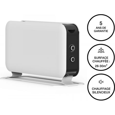 Chauffage électrique convecteur mobile 2200W – Efficacité rapide de chauffe – Ventilateur intégré pour meilleure distribution – Thermostat mécanique – Mill