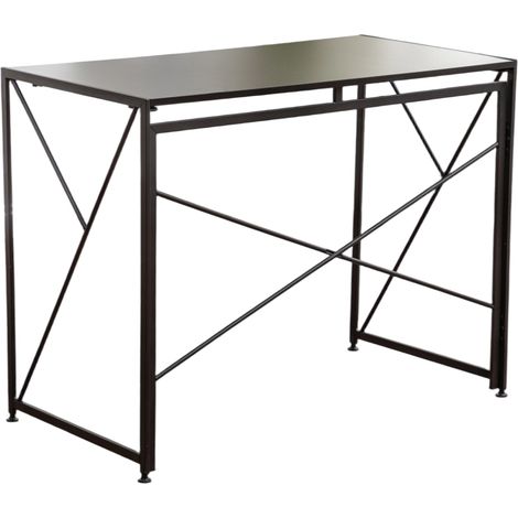 Escritorio plegable negro de MDF y metal 99 x 50 x 75 cm (1/4)