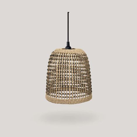 Hängeleuchte außen Seegras E27 IP44 Ø 33 cm rund Natur Modern Pendelleuchte Garten Außenleuchte Terrasse (1/3)