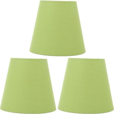 Abat-jour en tissu, 3 pièces, Type d'intervention innovant E14, cache-poussière moderne pour chambre à coucher, chevet, vert pois (1/5)