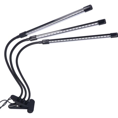 3-flammige LED-Pflanzenlampe (rot-blau), USB-Anschluss, einstellbarer Timer und Helligkeitsregelung für Grünpflanzen und Blumen (1/5)