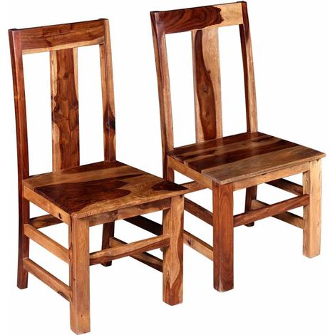 Chaises à manger lot de 2-Chaises de Salle à Manger-Chaise de cuisine bois massif 831234 (1/5)