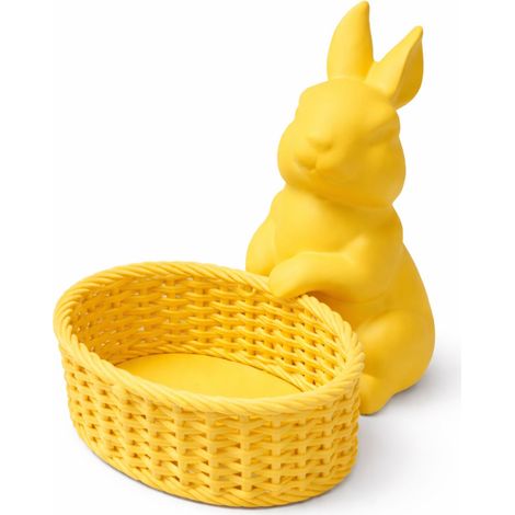 Décoration de Pâques lapin jaune avec panier ornement de Noël (1/3)