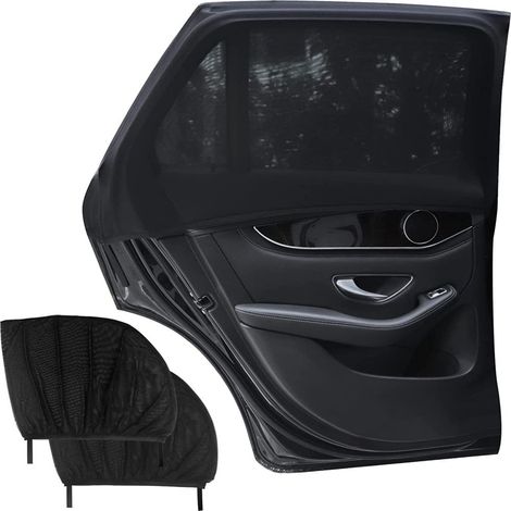 Protection solaire universelle pour vitres latérales et pare-brise de voiture (2 pièces) (1/4)