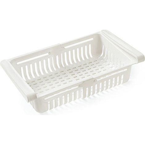 Organisateur de réfrigérateur rétractable, tiroir coulissant, panier de rangement à clipser sous l'étagère pour réfrigérateur, compatible avec les étagères de réfrigérateur de moins de 11 mm (0,43 pou (1/5)