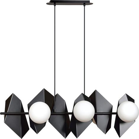 Lampadario Minimal Sharada Acciaio Nero 6 Luci E14 (1/5)