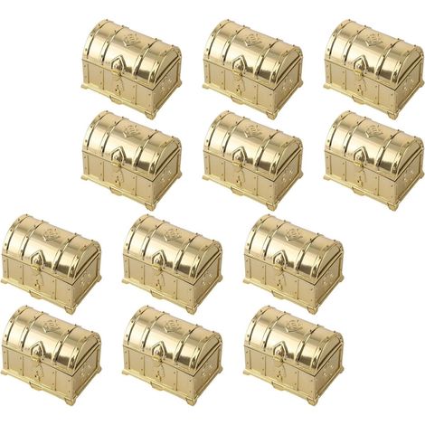 12 Pièces Boîtes Mini Coffre Pirate Doré Coffrets Vintage pour Bonbons Bijoux et Jouets Coffres à Trésor Décoratifs pour Anniversaires Fêtes et Récompenses Garçon Fille (1/5)