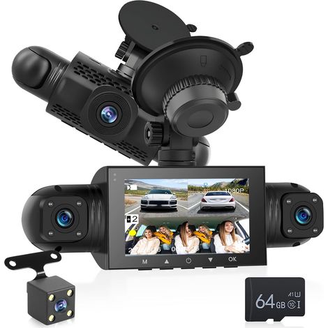 Caméra embarquée 4 canaux Avant et arrière - Caméra embarquée 1080P avec caméras à 360° - Enregistrement en Boucle avec capteur G - Surveillance de stationnement 24 Heures sur 24 (1/5)