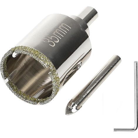 1 scie cloche,35mm,diamant brasé,foret guide,verre,céramique,granit (1/5)