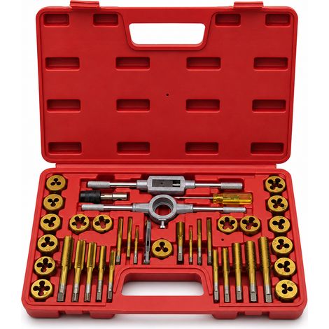 Jeu de tarauds et filières 40 pièces coffret rouge vidaXL (1/5)