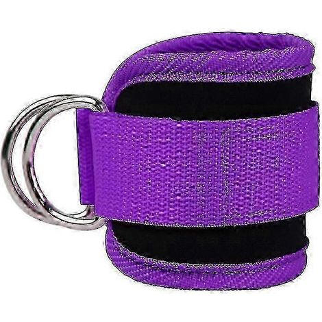 Sangle de cheville pour machines à câbles - Manchette rembourrée pour exercices fessiers et extensions de jambes NPurple