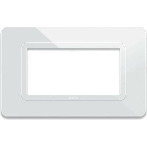 Ave Placa de tecnopolímero Sistema 44 Marco blanco 4 módulos 44PY04B