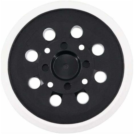 Plateau ponçage 125mm velcro 8 trous - Compatible Bosch PEX 300/400 AE - Blanc - Adhérence optimale