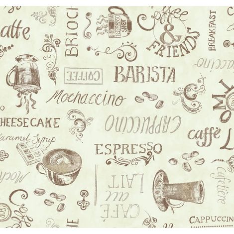 Nappe Toile cirée rectangulaire Ristretto crème 150 cm x 220 cm (1/2)