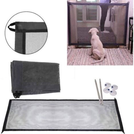 FILET DE CLÔTURE POUR CHIEN RÉGLABLE POUR LA PROTECTION DES ANIMAUX 110 X 72 CM (1/2)