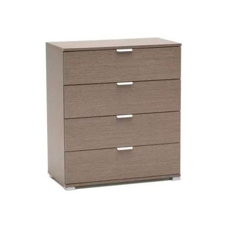 Cassettiera 4 cassetti rovere grigio già montato L75 H85 P38 - consegnato già montato (1/2)