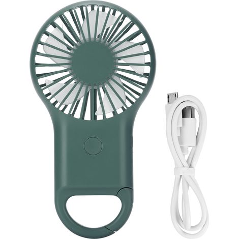USB Charging Handheld Portable Fan 3 Speed Adjustable Mini Fashionable Carabiner FanArmy Green (1/5)