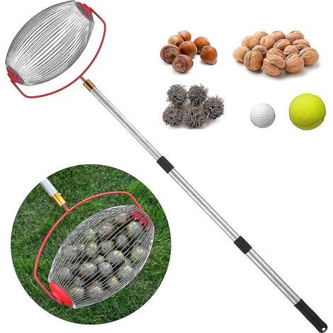 Ramasse-noix géant, ramasse-noix à roulettes, outil manuel d'extérieur léger et réglable, pour ramasser les noix, les glands, les noix de caryer, les noix de golf. (1/5)