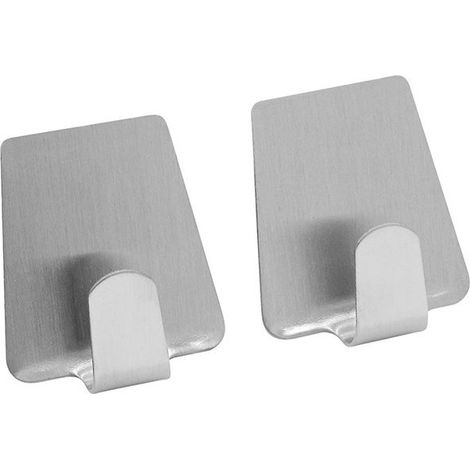 Quadratische Edelstahl-Haken 2er Set, 4x3,5x2 cm