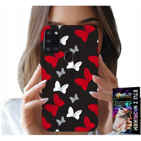 Custodia per Samsung Galaxy A21s - fiocchi rossi e bianchi, mouse, motivi (1/5)