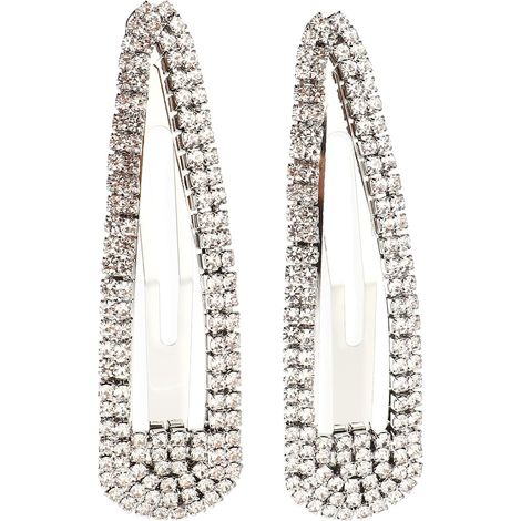 2stücke Strass Haarklammern Wassertröpfchen Metall Haarschmuck Glänzende Snap Haarspangen Damen Hochsteckfrisuren Geeignet Stilvoll Leicht zu Tragen (1/5)